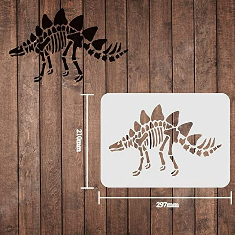 Dinosaur Stencils A4 Size With Metal Open Ring Reusable - Temu