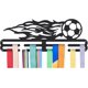 thumbnail image 1 of Exhibidor de medallas con diseño de fútbol y llamas. Marco de pared para medallas deportivas., 1 of 7