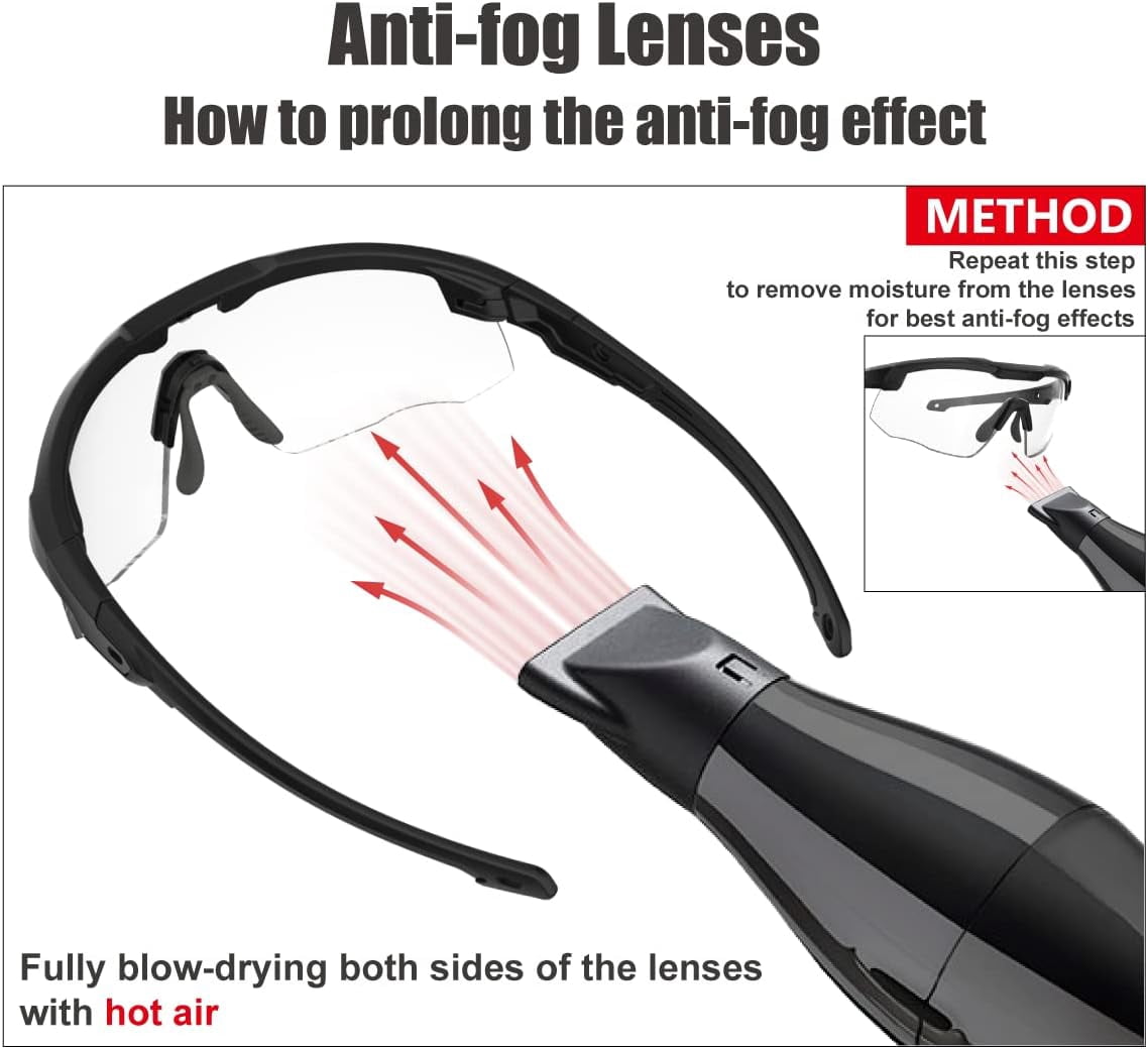 HTS  HUNTERSKY Q57 Ballistic Safety Glasses For Men Anti Fog Eye Pro
