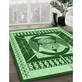 thumbnail image 2 of Ahgly Company Indoor Round Patterned Deep Emerald Green Area Rugs, 5' Round, 2 of 6