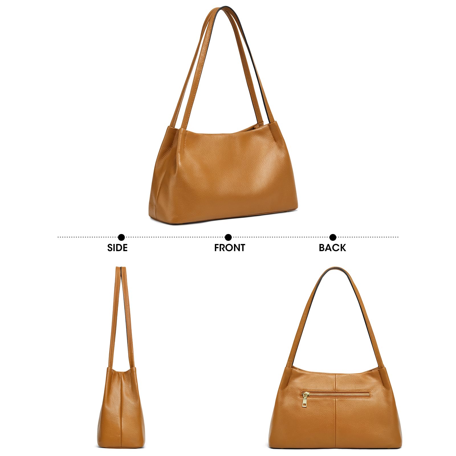 Kattee Leather Purses and Handbags for Women, Soft Genuine Leather Shoulder Hobo Bags with Top Magnetic Snap Closure