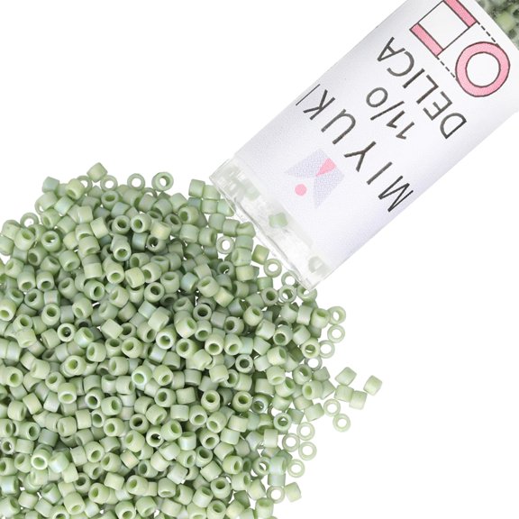 Miyuki Delica Seed Beads – Size 11/0 (1.6 mm), DB2310, Frost Opaque Glaze Rainbow Kiwi, 7.2 g, Approx. 1440 Beads