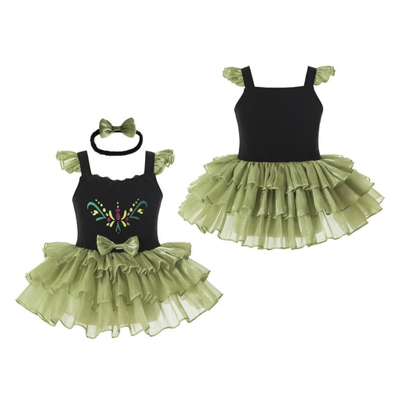 Infant Baby Girl Princess Costume Dress Romper Tulle Tutu Fancy Bodysuit Outfit with Headband