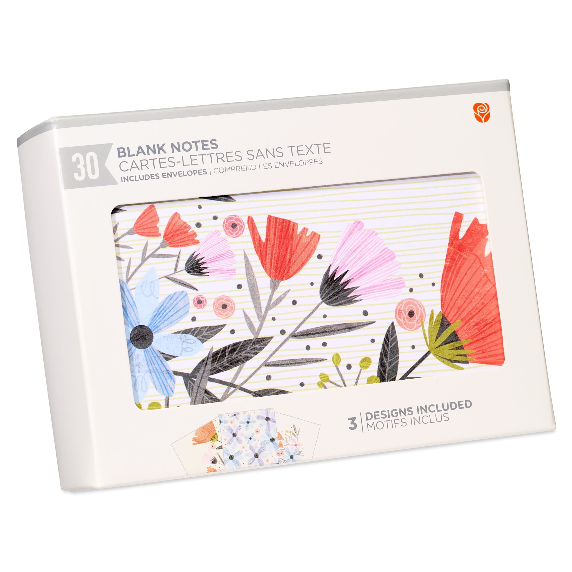American Greetings All Occasion Stationery Note Multi-pack, Floral (3-Designs, 30-Count)