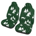 thumbnail image 2 of Haiem Christmas tree green plaid Printed Car Seat Covers Set of 2, Universal Fit Car Seat Covers,Protective Seat Covers,Comfortable Car Seat Covers, Easy Installation Seat Covers, 2 of 9