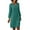 Green, variant on Miqool Women's V Neck Cotton Linen Dress Casual Loose Rolled Sleeve Midi Dresses Summer Knee-Length T-shirt Dresses Beach Cover Ups Party Vacation Dress