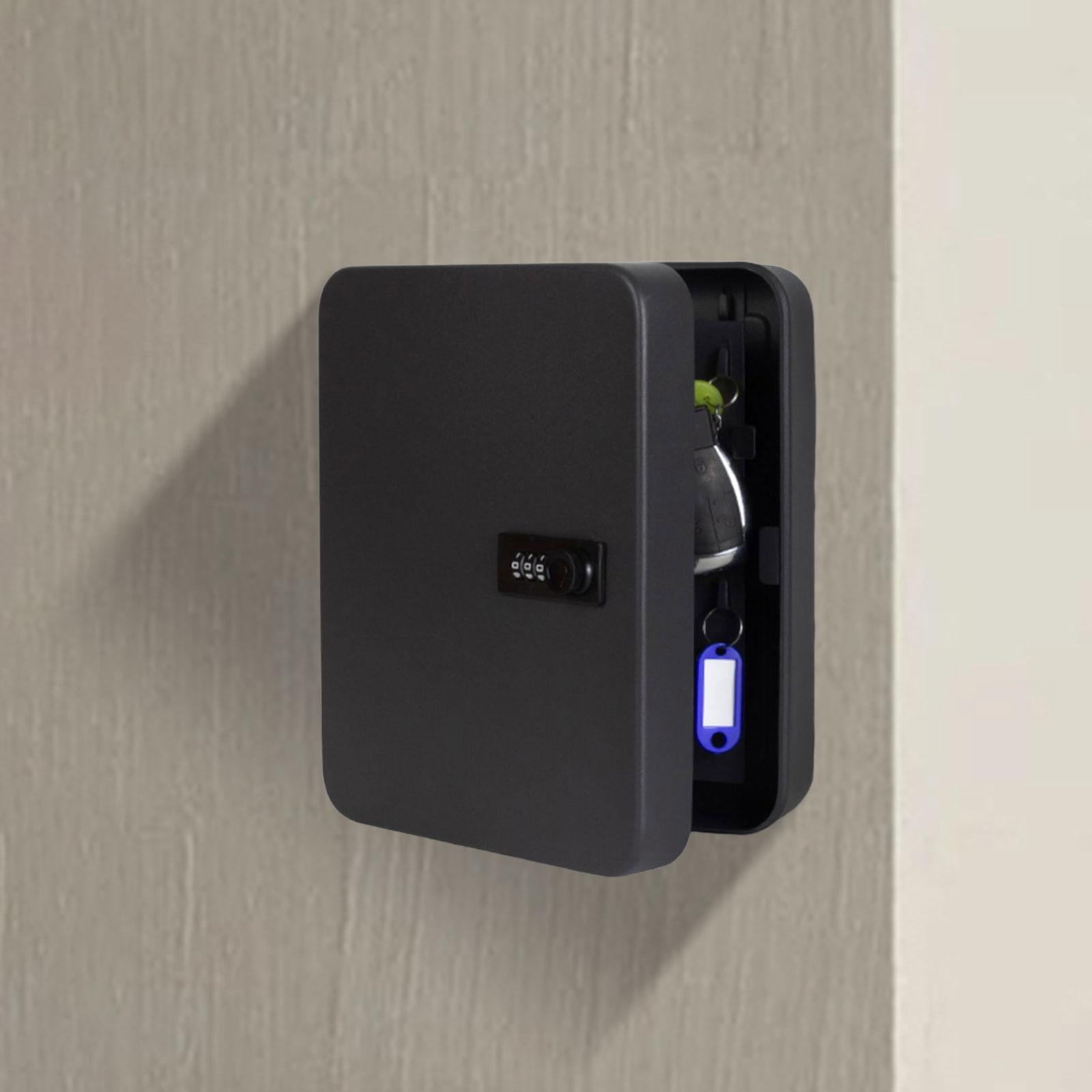 Key Cabinet with Combination Lock, Box Wall Mount with Code, Security Key Box, Key Box Key Holder Lockbox for Office Wall Cabinet Black 36 hook