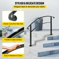 thumbnail image 6 of VEVORbrand 1-3 Step Handrail Rackable to a range of 0°to 45°Matte Black Stair Rail Wrought Iron Handrail with Installation Kit Hand Rails for Outdoor Steps, 6 of 10