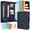 Dark Blue, variant on NATISERAUM Portfolio Binder, A4 Zippered Vegan Leather Padfolio, 3-Ring Organizer, Includes 10 Sheet Protectors & 3 Notepads, with Tablet Sleeve, Phone Pouch, Card Slots & Writing Pad -Black