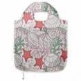 thumbnail image 1 of Starfish Fabric Shopping Tote, Doodle Style Seashells and Seaweeds Underwater Fauna and Flora, Portable and Foldable Bag to Keep in Pocket Bag Purse & Car, Dark Coral Pale Pink, by Ambesonne, 1 of 4