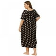 thumbnail image 3 of Womens Plus Size Nightgowns House Dress Short Sleeve Square Neck Nightdress Oversized Loose Lounge Dresses Floral Print Long Nightshirt, XL-4XL, 3 of 7
