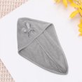 thumbnail image 5 of Unique Bargains 1 Pc Water-absorbent Rabbit Ears Hair Towel for Bathroom Hotel Coral Fleece Gray, 5 of 5