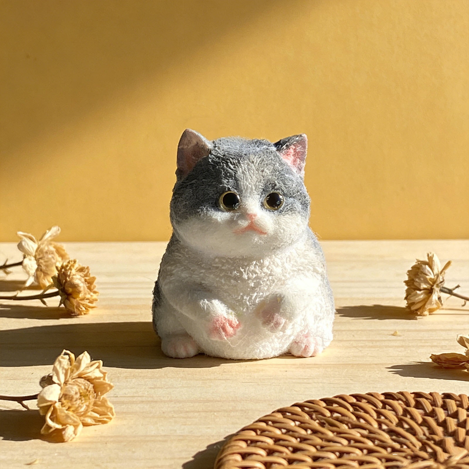 Gray Big Squishies Cat Toy, Handmade Large Cute Soft Cat Funny Squeeze Toys for Stress Relief, Cat Shaped Squishies Toys,Cat Toy pet Simulation Cut cat Pinch Toy,A