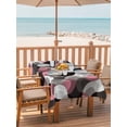 thumbnail image 2 of Outdoor Tablecloth with Umbrella Hole for Patio/Picnic/Party/Camping, Pink Grey Abstract Waterproof Table Cloth Rectangle Table Cover Washable, Modern Geometric Ombre Artwork (60"x 102"), 2 of 8