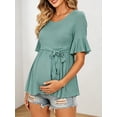 thumbnail image 3 of Casual Maternity Tops for Women Short Sleeve Maternity Clothes Pregnancy Shirts, 3 of 6