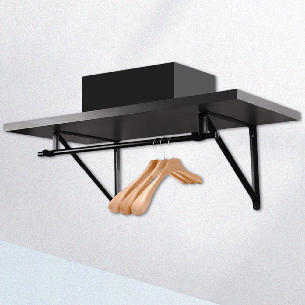 WHAMVOX 2pcs Shelf Brackets Floating Shelves Supports Floating Shelf Bracket Hook Design Wall Shelf Metal Brackets