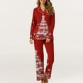 thumbnail image 4 of Hueook Cute Womens Fall Pajamas Women's Pajamas Women's Christmas Printed Pajama Set for Daily Home Wear with Pocket Multicolor L, 4 of 8