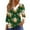 Green, variant on LEBONYARD Women's Trendy Round Neck Chic Plush Collar Cuff Christmas Printed Long Sleeve Loose Fitting Casual Warm Regular Pullover Sweatshirts