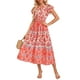 thumbnail image 1 of Vestido largo GRACE KARIN Mujer Primavera Verano 2025 Rojo Boho XL, 1 of 5