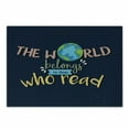 thumbnail image 1 of Book Cutting Board, World Belongs to Those Who Read Inspirational Words Print on Dark Blue Background, Decorative Tempered Glass Cutting and Serving Board, Small Size, Multicolor, by Ambesonne, 1 of 1