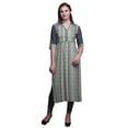 thumbnail image 1 of Bimba Rayon Printed StraightÂ&nbsp;Long KurtisÂ&nbsp;For Women Panel Kurta Summer Tunic, 1 of 6