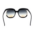 thumbnail image 4 of Eccentric Half Rim High Temple Runway Fashion Sunglasses Black Blue Brown, 4 of 4