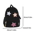 thumbnail image 2 of Bordado de bordado de estrellas mochila de gran capacidad Bolsa escolar liviana (negro), 2 of 9
