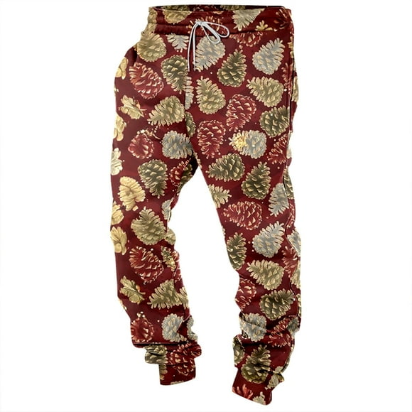 WEAIXIMIUNG Insulated Pants Men Men Valentine's Day Printed Drawstring Ankle Sweatpants Winter Trendy Casual Loose and Comfortable Pants