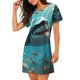 thumbnail image 2 of Fotbe Realistic Ocean Shark Bata de Dormir para Mujer con Estampado, Camisón de Algodón de Manga Corta, Ropa de Dormir Casual, 2 of 6