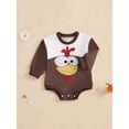 thumbnail image 3 of Suealasg Thanksgiving Baby Girls Boys Romper Long Sleeve Turkey Print Bodysuits 6 12 18 24 Months Newborn Spring Autumn Jumpsuits, 3 of 8