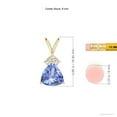 thumbnail image 3 of ANGARA Natural Trillion 1.8 ct Tanzanite Pendant with Trio Diamonds in 14K Yellow Gold for Women (Size-8mm) | December Birthstone, Anniversary, Jewelry Gift for Women | Natural Tanzanite Necklace, 3 of 7