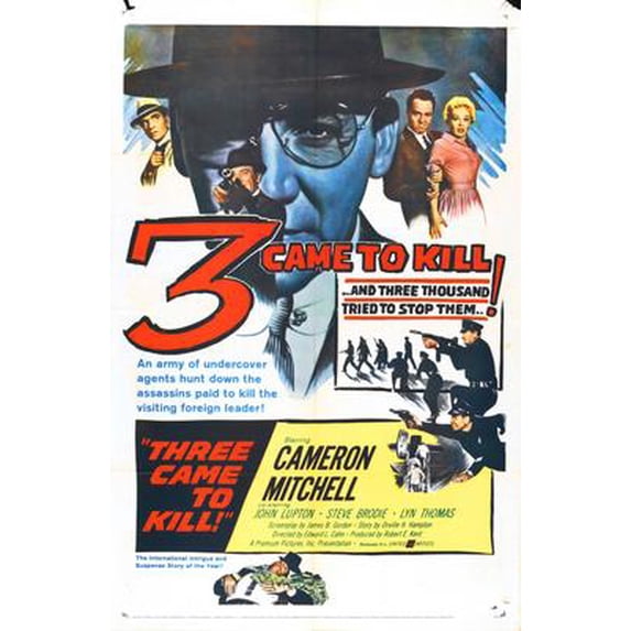 Three 3 Came To Kill Movie Poster 11inx17in Mini Poster Entertainment decor 11x17 poster