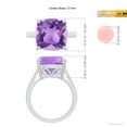 thumbnail image 4 of ANGARA Natural Classic Solitaire Cushion 6.15 ct Amethyst Cocktail Ring in 14K White Gold for Women (Size-12mm) | February Birthstone, Anniversary, Jewelry Gift for Women | Natural Amethyst Ring, 4 of 9