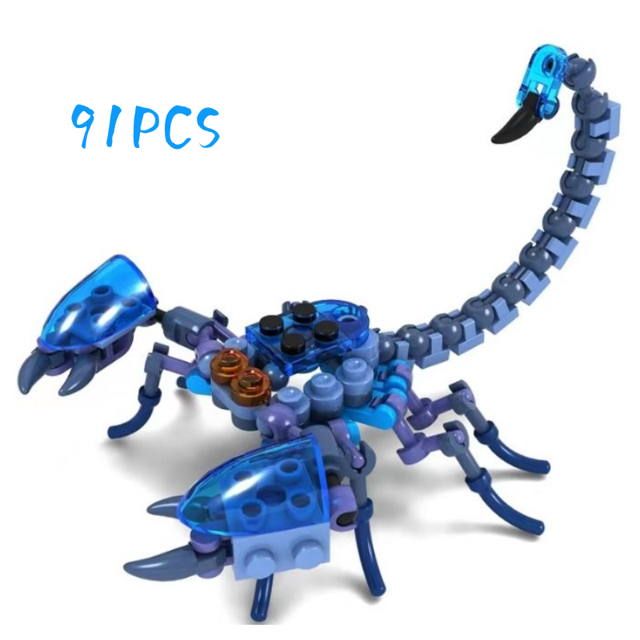 Bloques de construcción de animales, mariposas, mantis, libélula, escarabajo, juguetes, adornos de escritorio, ladrillos, regalo para niños