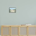 thumbnail image 2 of Ocean Shore Beach Boardwalk Coastal Painting Black Framed Art Print Wall Art, 2 of 7