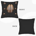 thumbnail image 6 of Set of 2 Decorative Throw Pillow Covers 18x18in - Black Background with Realistic Brain Illustration & Stylized Neurons - Perfect for Couch Bed Car, 6 of 8