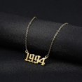 thumbnail image 3 of Collier Pendentif en Acier Inoxydable Or/argent Année de Naissance, 3 of 5