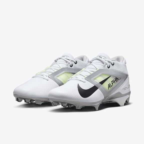 Nike Alpha Menace 4 Pro FD7037-100 Men US 11.5 White Black Football Cleats UWU45