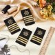 thumbnail image 4 of 2 pares de charreteras de uniforme de piloto profesional en 2 estilos. Charreteras con tres y cuatro rayas doradas para disfraz de cosplay., 4 of 9