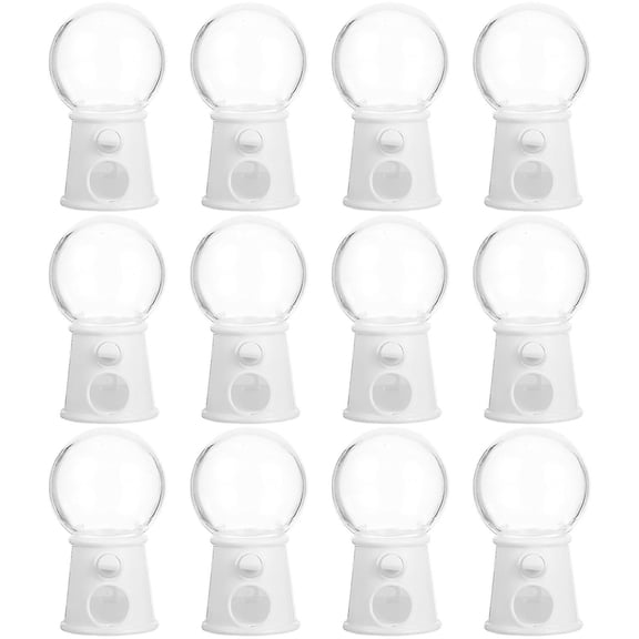 12pcs Mini Gumball Machines Lovely Candy Dispenser Creative Wedding Candy Box Cake Decor