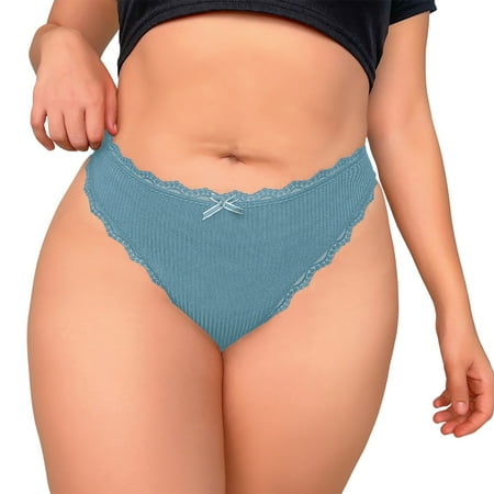 Bigersell Womens Cotton Underwear Clearance Women s Thermal Underwear Boyshort Thongs Panty Style P-1101 Cotton Plus Size Panties Lace Thongs Briefs Mid Waist Women Cheeky Panties Blue 4Xl