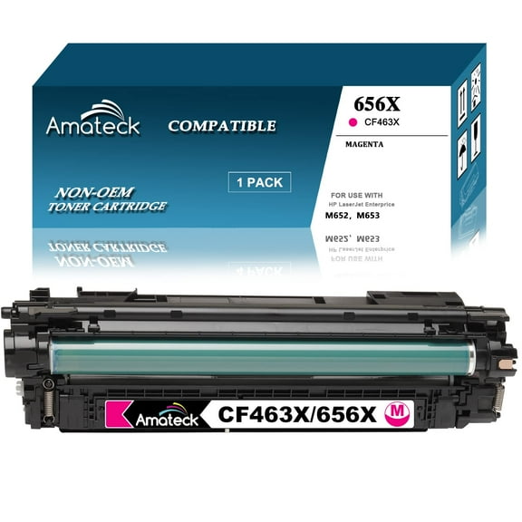 Amateck Compatible Toner Cartridge Replacement for HP CF463X (656X) Magenta 1 Pack for Color Enterprise M652dn, M652n, M653dh, M653dn, M653x
