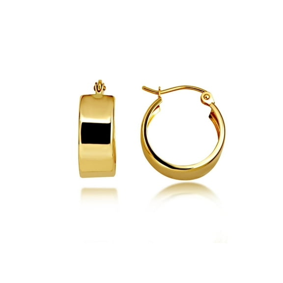 14K Yellow Gold Classic Huggie Hoop Earrings