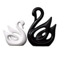 thumbnail image 2 of Ceramic Swans Couples in Black and White Swan Statues for Coffee Table Decor, 2 of 9