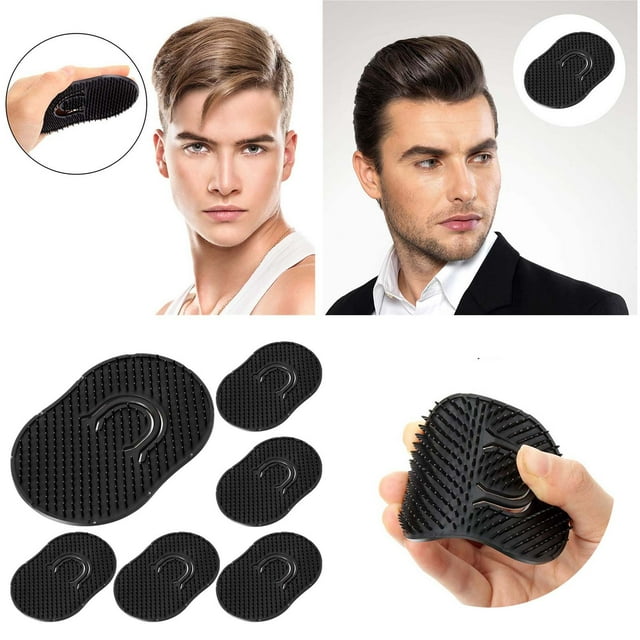 Hair Care Set with Portable Finger Massage Brushes and Round Shampoo Combs for Scalp Stimulation and Styling 6PCS