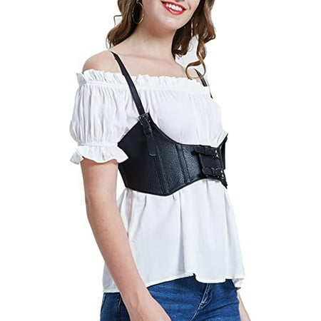 

Puloru Women PU Waist Seal with Adjustable Belt Sexy Style Clothing