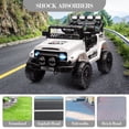 thumbnail image 4 of 12V Electric Kids Ride On Car with Remote Control, Electric Truck with 5MPH Max Speed, Steering Wheel, Accelerator Pedal, Treaded Tires, Music and Story,Ride On Toy for Kids Ages 37-96 Months, 4 of 7