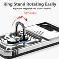 thumbnail image 2 of KOMI Phone Case for Google Pixel 9A Case with HD Screen Protector & Slide Camera Cover & Rotated Ring Kickstand, [Military-Grade] Phone Case for Google Pixel 9A, Silver, 2 of 5