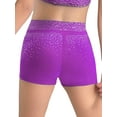 thumbnail image 2 of Oyolan Girls Ballet Dance Shorts Gymnastics Sports Bottom Figure Skating Shiny Rhinestone Shorts Purple 16, 2 of 5