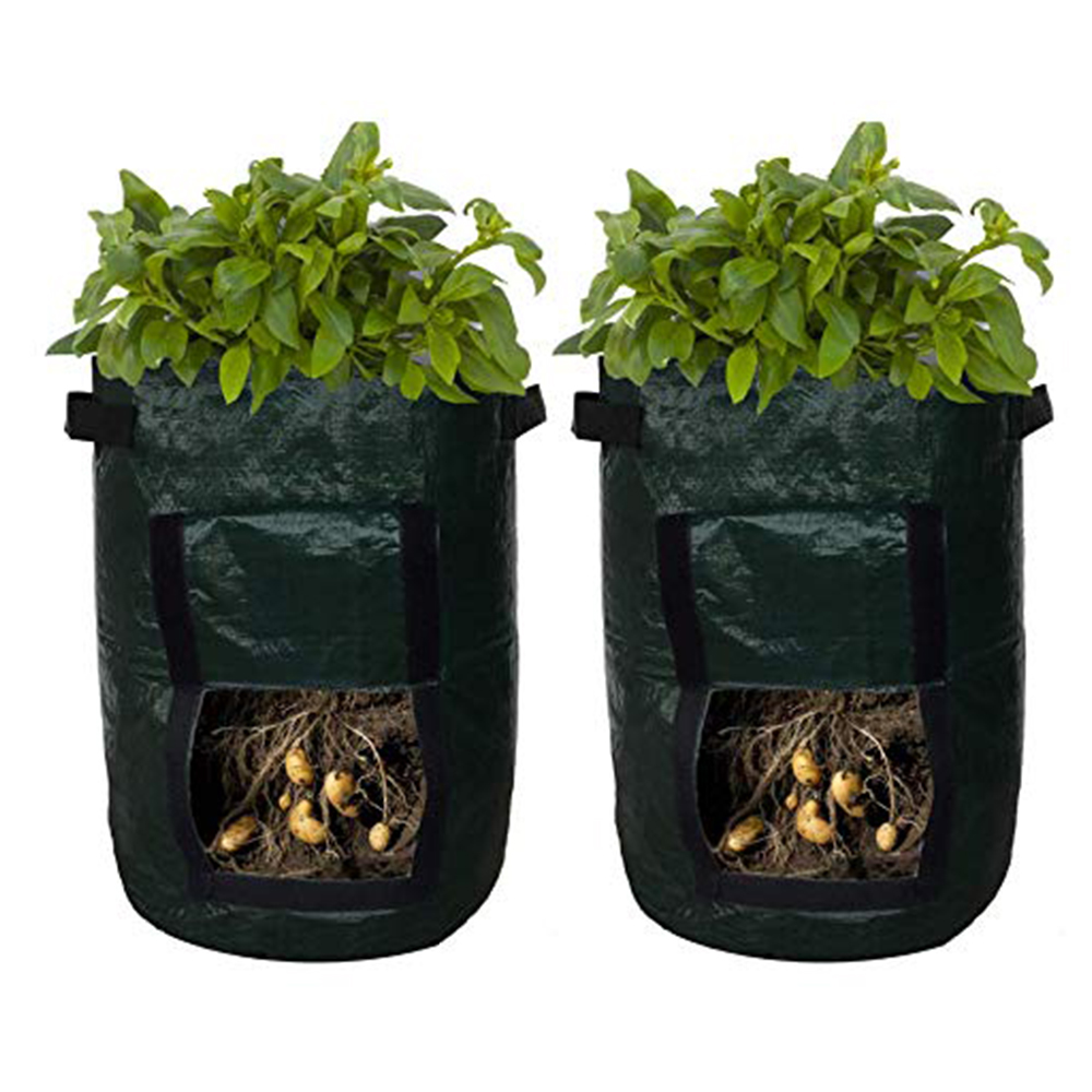 2 Pack Black Grow Bags Portable Potato Growing Bag Planter Bags